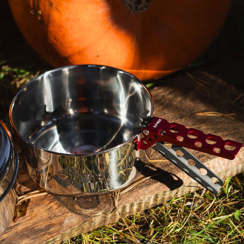 Alpinus Yucatan 2l, 1,5l und 0,6l Stahl-Wanderkochgeschirr-Set 11