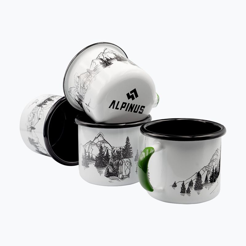 Campingbecher Alpinus Enamelled White Bear 2
