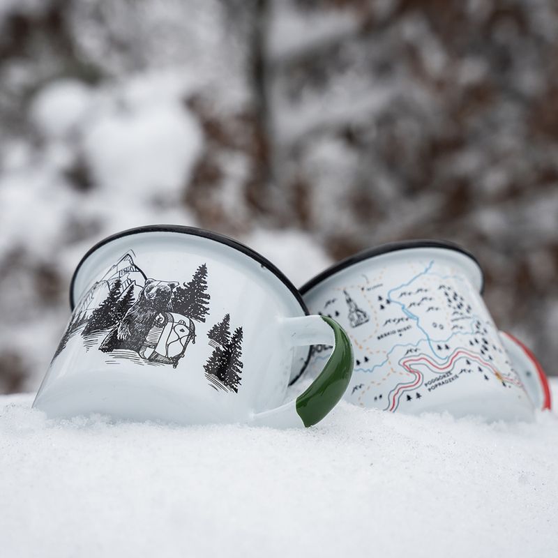 Campingbecher Alpinus Enamelled White Bear 4
