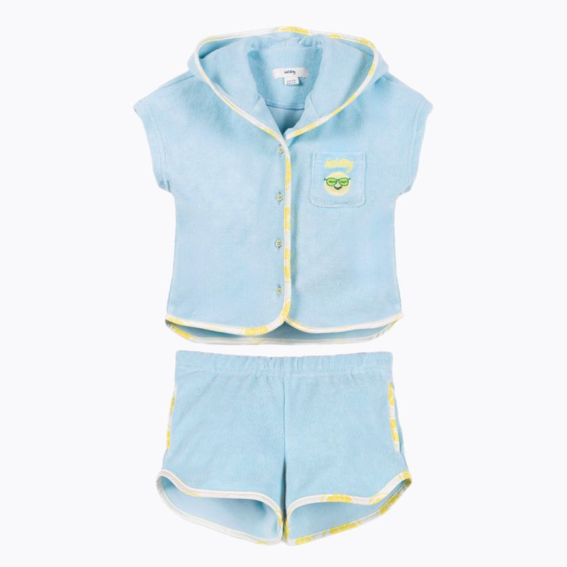 KID STORY Frottee-Set aus Bio-Baumwolle Shirt und Shorts in Himmelblau