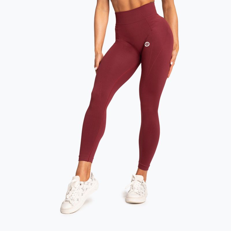 Damen-Leggings Gym Glamour Basic Scrunch burgundy