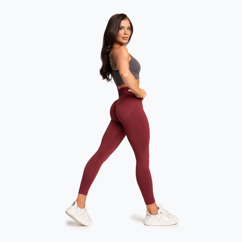 Damen-Leggings Gym Glamour Basic Scrunch burgundy 4