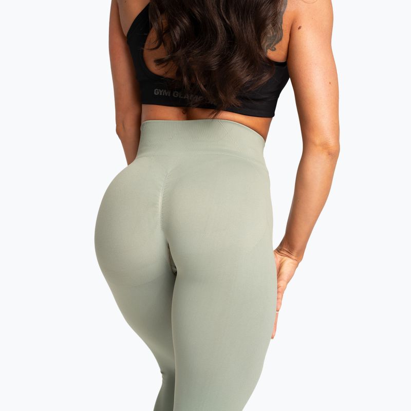 Damen-Leggings Gym Glamour Basic Scrunch grün 6