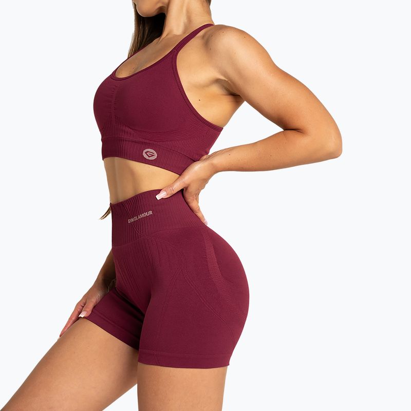 Shorts Training Damen Gym Glamour Push Up 2.0 merlot 2