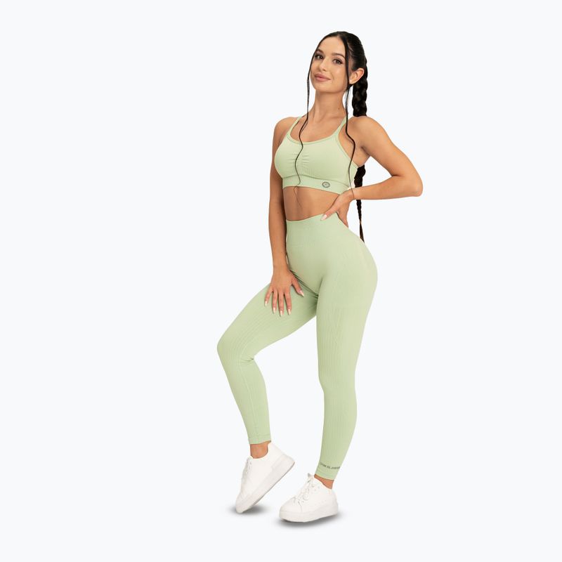 Damen-Leggings Gym Glamour Push Up 2.0 pistazienfarben 2