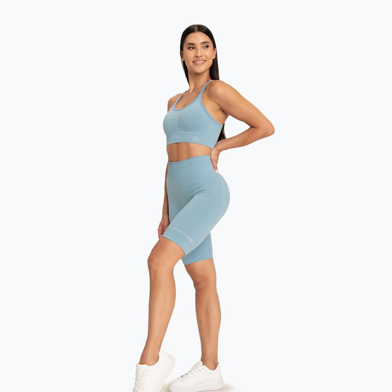 Damen Biker-Trainingsshorts Gym Glamour Push Up 2.0 blue lagoon 2