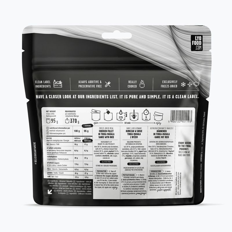 Gefriergetrocknete Lebensmittel LYOFOOD Chicken Tikka Masala 370 g 2