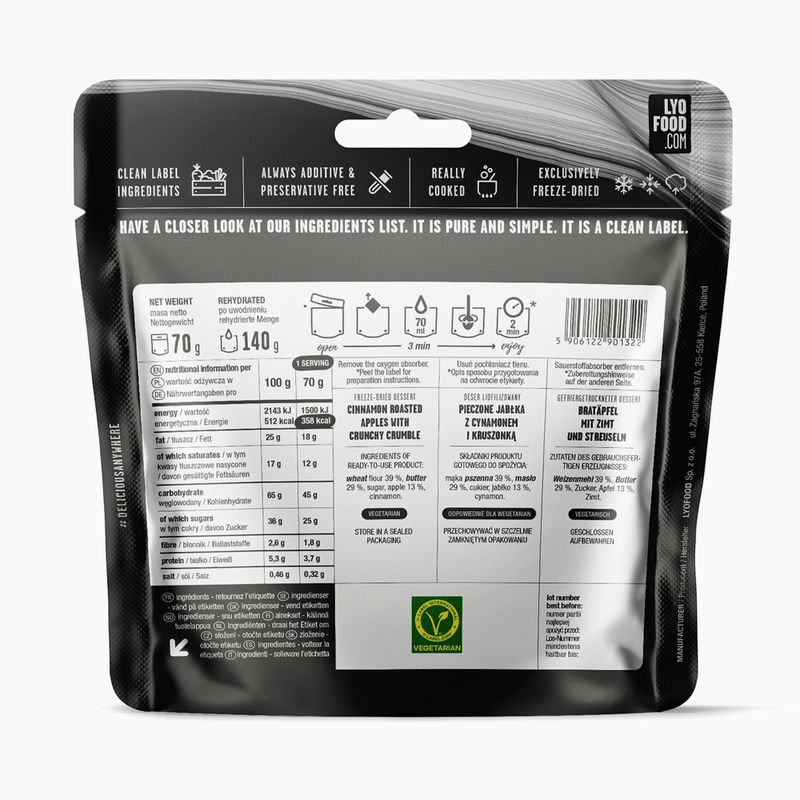 Gefriergetrocknete Lebensmittel LYOFOOD Apple Crumble 140 g 2