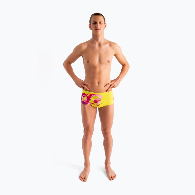 Schwimm-Boxershorts Herren SWEEP Aqua Kraken Rosa/Gelb 2