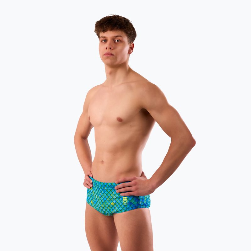 Schwimm-Boxershorts Herren SWEEP Aqua Hippos Blau/Gelb/Grün