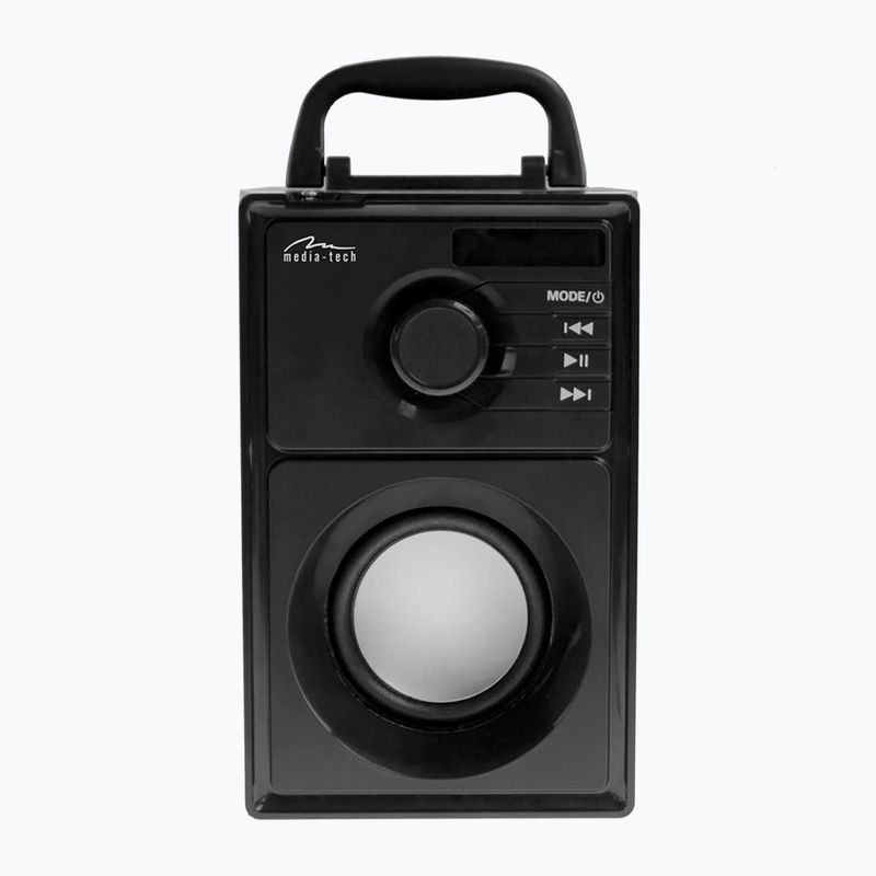 Media-Tech Boombox Silber mobiler Lautsprecher schwarz/silber