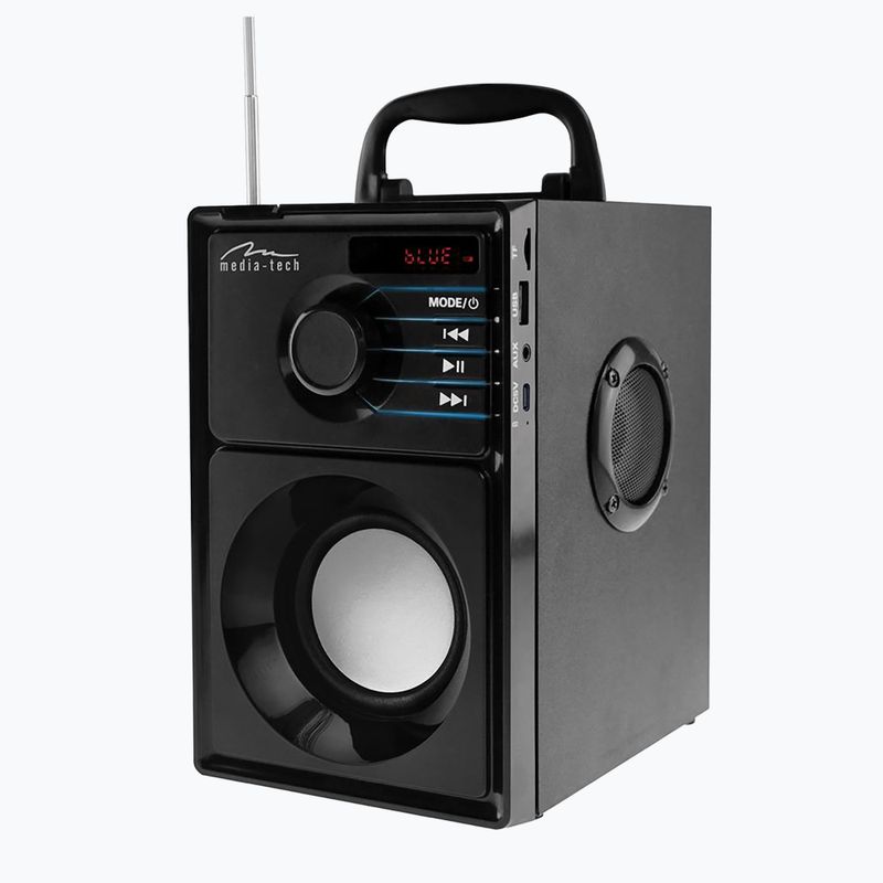 Media-Tech Boombox Silber mobiler Lautsprecher schwarz/silber