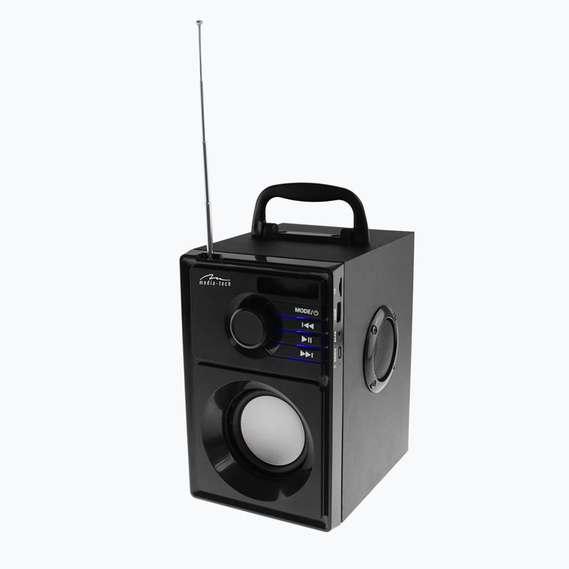 Media-Tech Boombox Silber mobiler Lautsprecher schwarz/silber