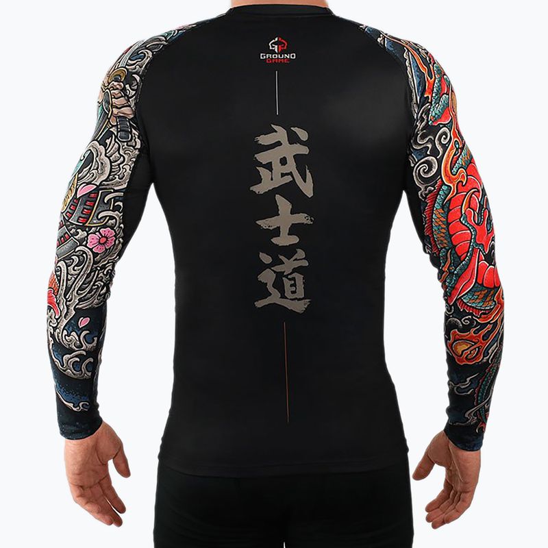 Herren Ground Game Bushido 3.0 Rashguard Schwarz RASHBUSH3BLA 3