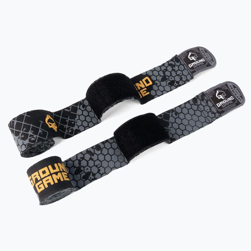 Ground Game 'Cage Gold' graue Boxbandagen HANDWRCGOLD 3
