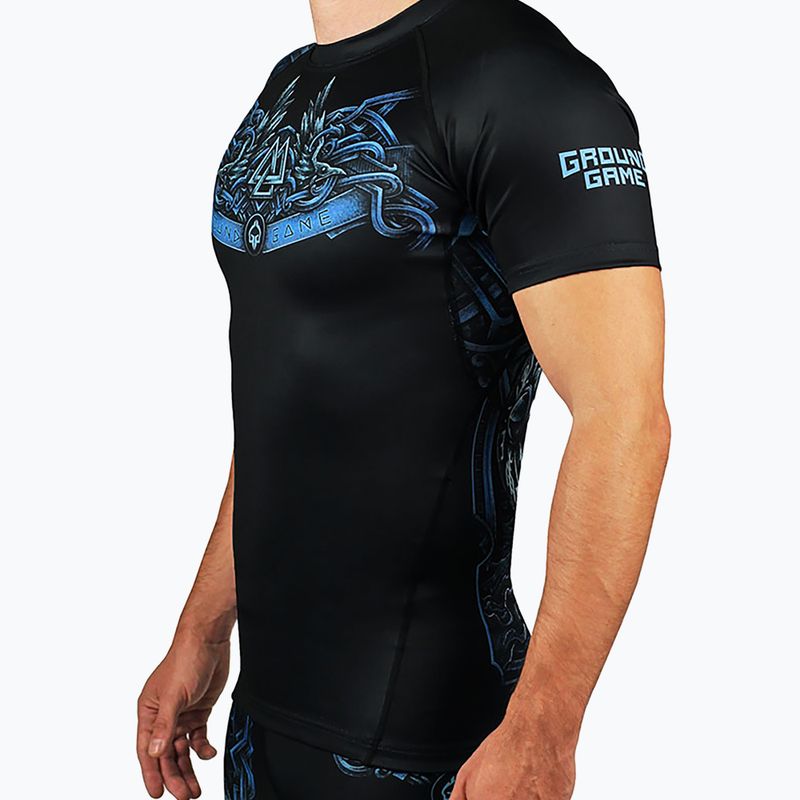 Herren Ground Game Viking Rashguard schwarz-blau 21RASHVIK
