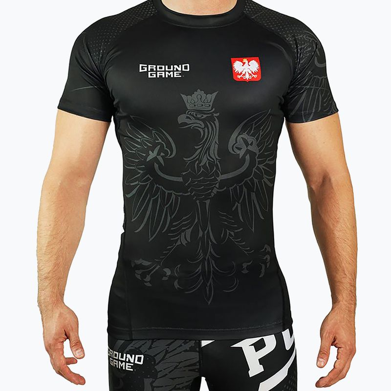 Men's Rashguard Ground Game Polen schwarz/weiß/rot