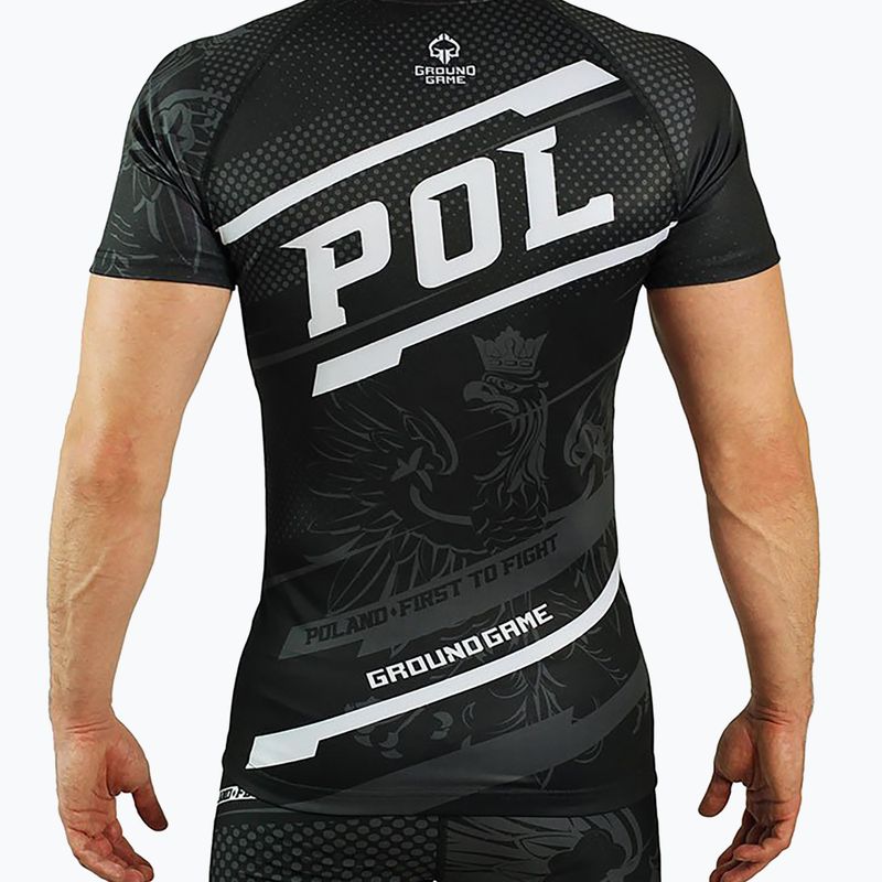 Men's Rashguard Ground Game Polen schwarz/weiß/rot 2