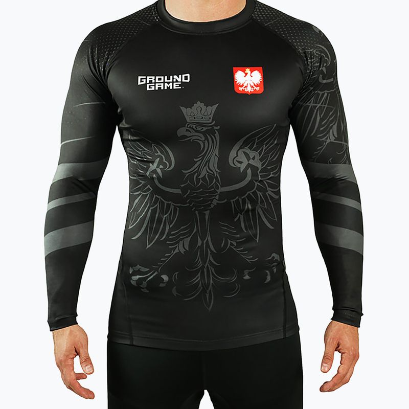 Herren Rashguard Ground Game Polen schwarz 21RASHPOLLS