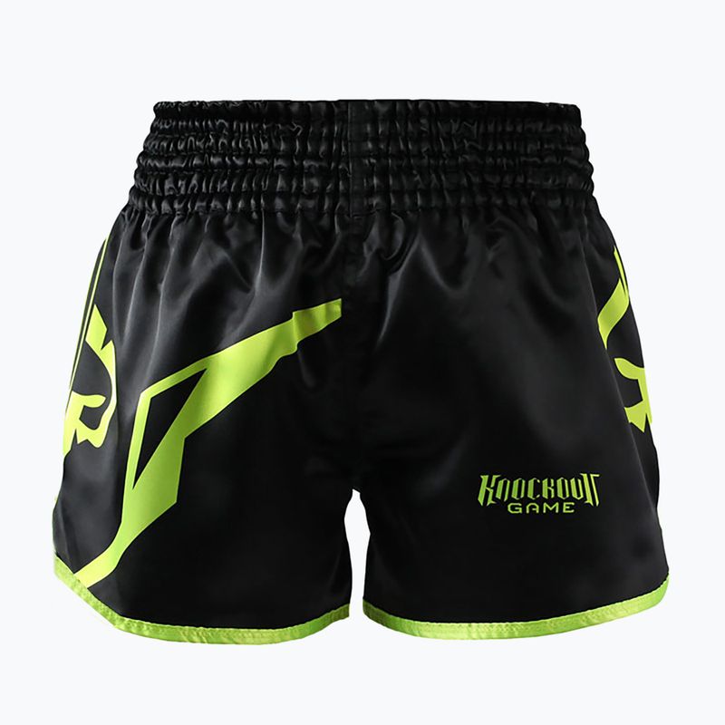 Herren Ground Game Muay Thai Neon Trainingsshorts schwarz/grün neon 2