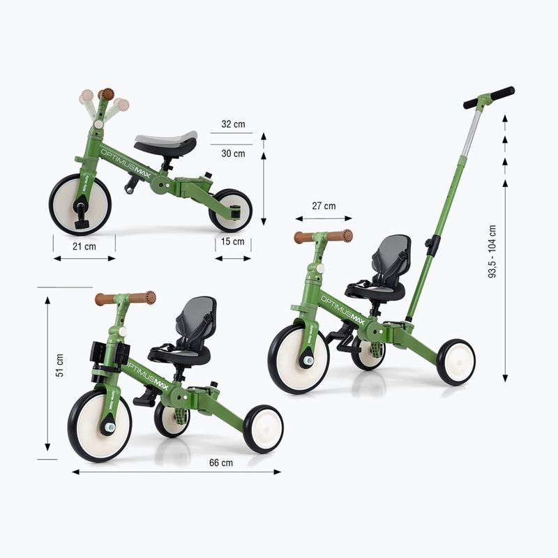 Laufrad Milly Mally 5w1 Optimus Max green 2