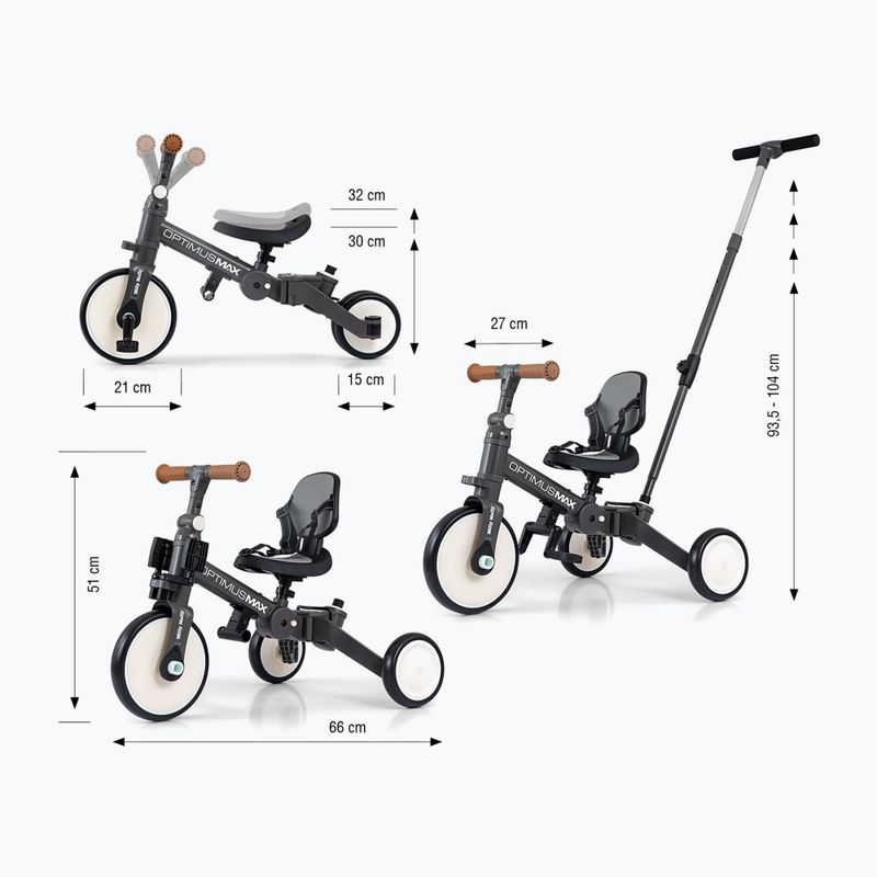 Laufrad Milly Mally 5w1 Optimus Max dark grey 2