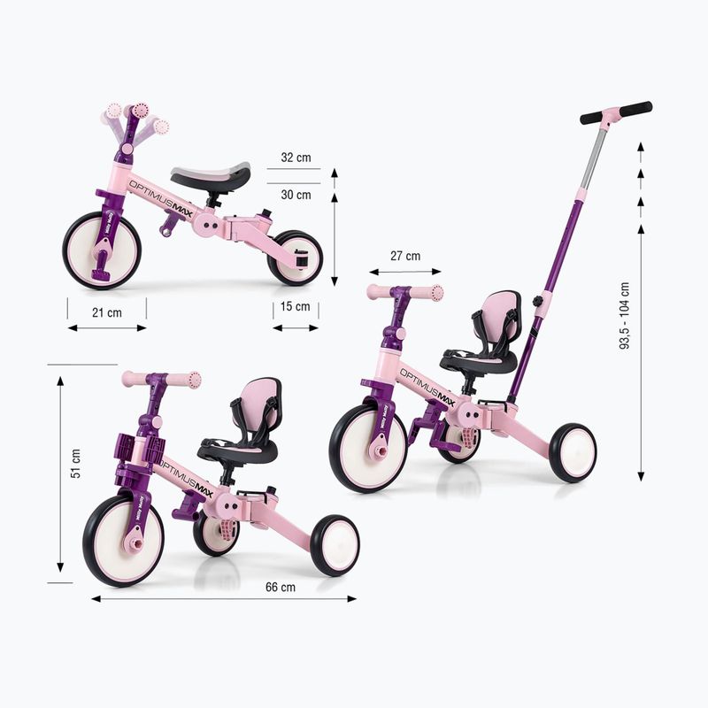 Laufrad Milly Mally 5w1 Optimus Max pink 2