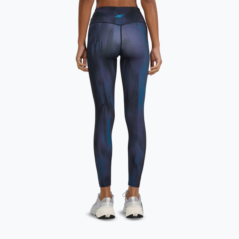 Damen-Trainingsleggings 4F Solar Punk FNK F454 sea green allover 3