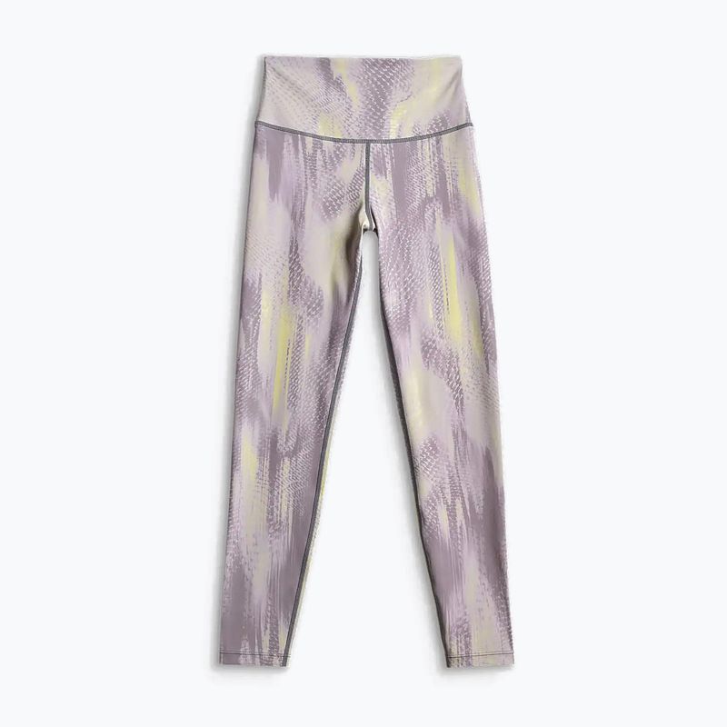 Damen-Trainingsleggings 4F Solar Punk FNK F454 light yellow allover 7