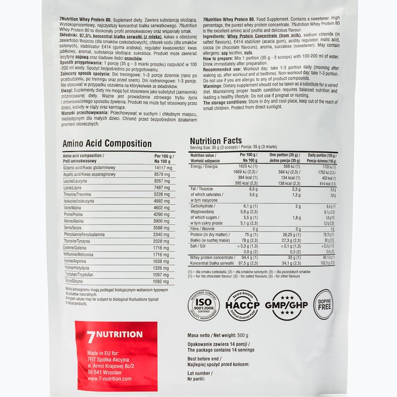 Molke 7Nutrition Protein 80 500g Creme 7Nu000260 2