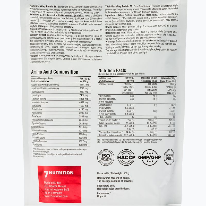 Molke 7Nutrition Protein 80 500g Pistazie 7Nu000260 2