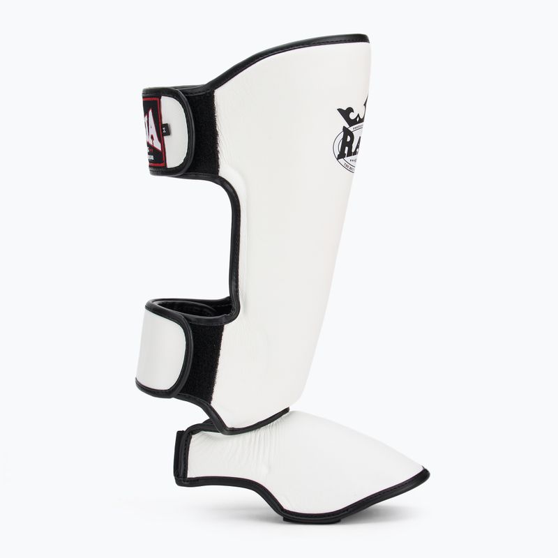 Schienbein- und Fußschützer RAJA BOXING Lightweight Shin Guards Genuine Leather white 2