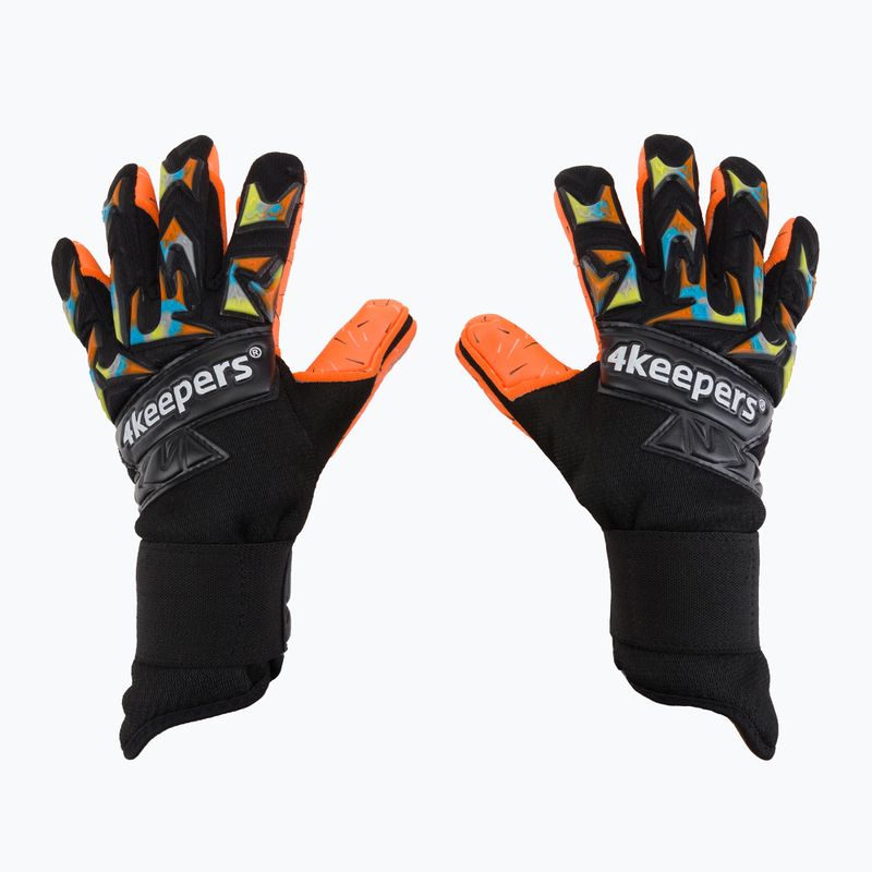 Torwarthandschuhe Kinder 4Keepers Equip Flame Nc Jr schwarz-orange EQUIPFLNCJR
