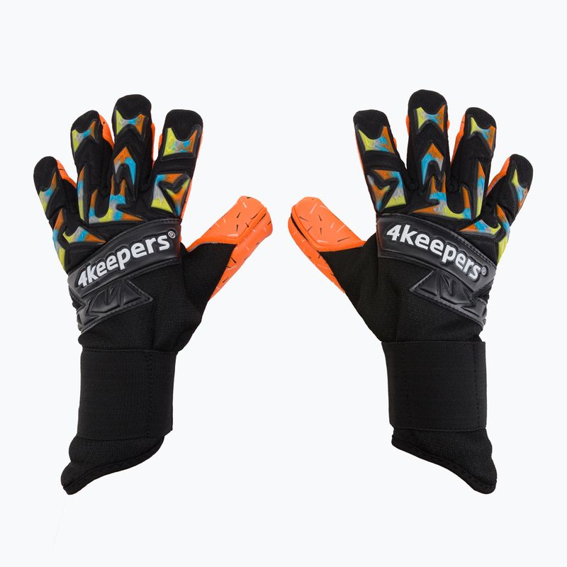 Torwarthandschuhe 4Keepers Equip Flame Nc schwarz-orange EQUIPFLNC