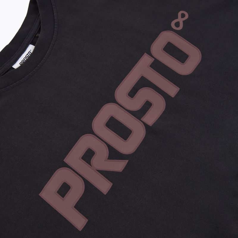 Herren PROSTO Big Logo gewaschenes schwarzes T-shirt 3
