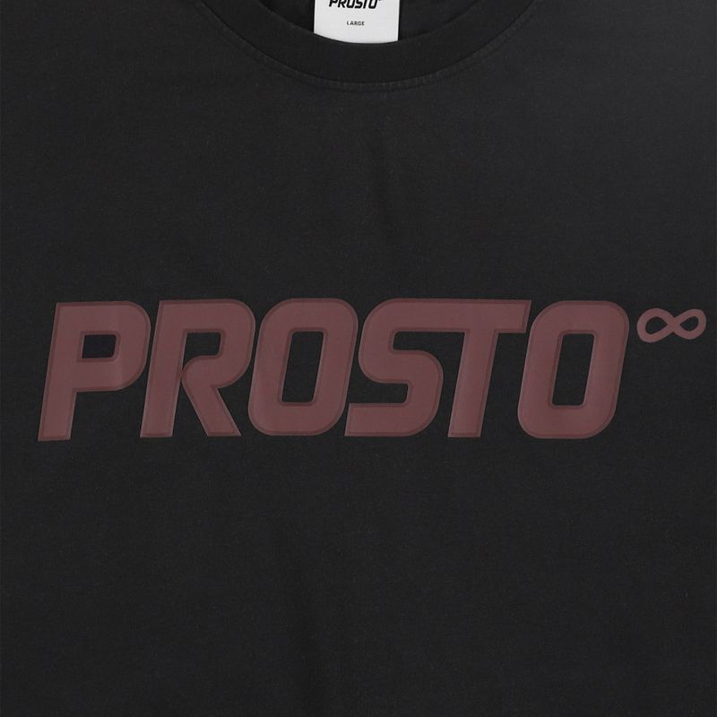 Herren PROSTO Big Logo gewaschenes schwarzes T-shirt 3