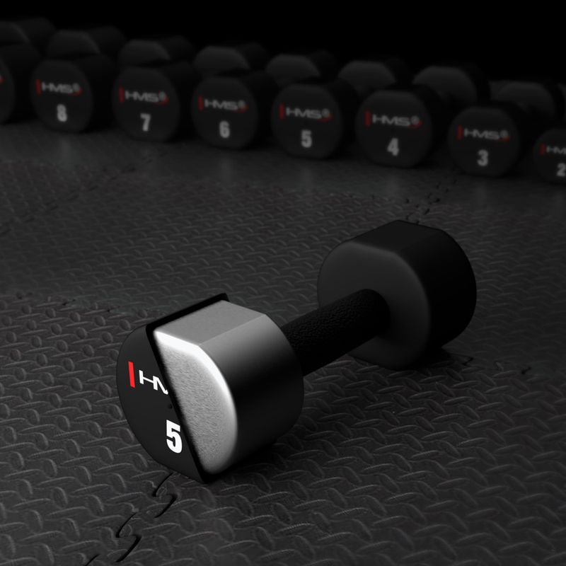 HMS HPT02 TPU Kurzhanteln 2 Stk. 5 kg schwarz 7