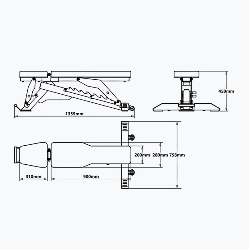HMS verstellbare Trainingsbank L3150 schwarz 5