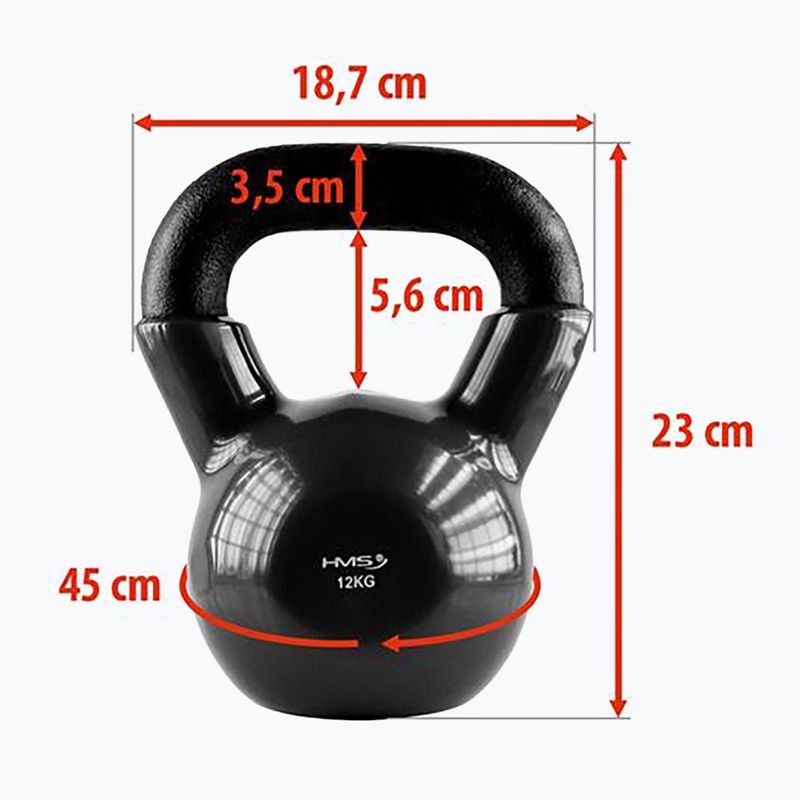 Kettlebell HMS KNV12 12kg Schwarz 3