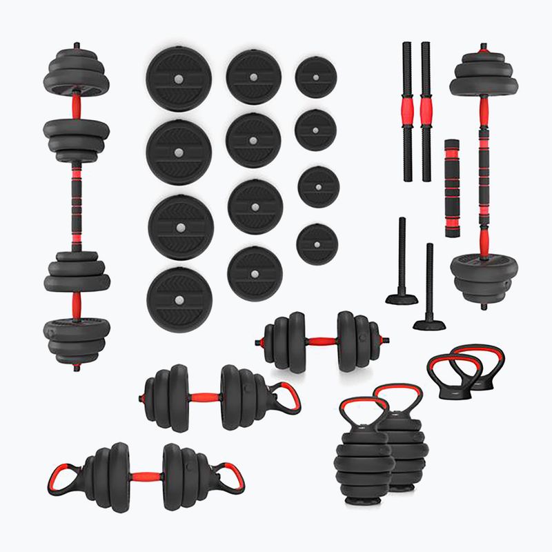 HMS SGN120 Pro Set 6W1 20kg Gewichte schwarz/rot