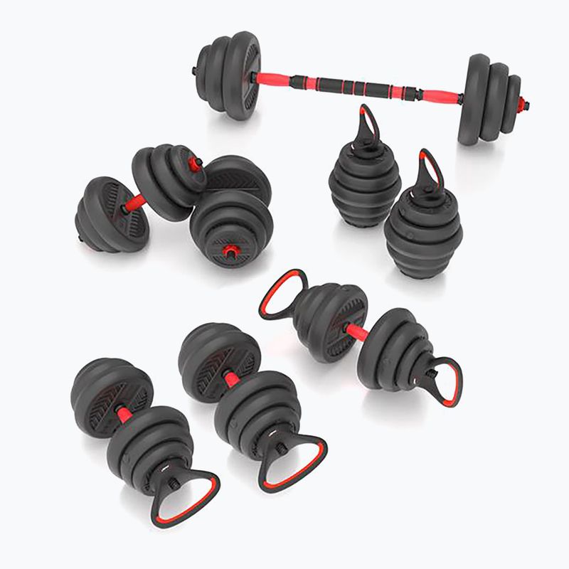 HMS SGN120 Pro Set 6W1 20kg Gewichte schwarz/rot 4