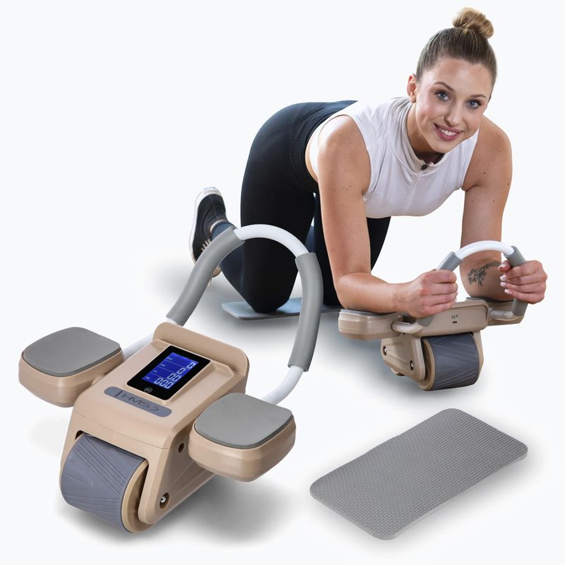Automatisches Bauchmuskeltrainingsrad mit Display HMS KA08 braun 10