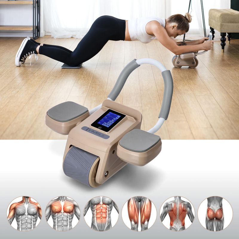 Automatisches Bauchmuskeltrainingsrad mit Display HMS KA08 braun 15