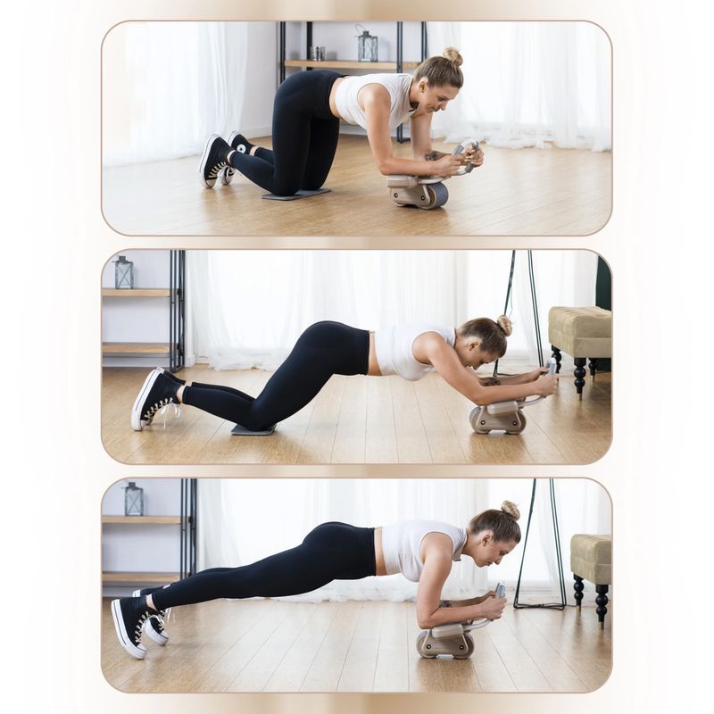 Automatisches Bauchmuskeltrainingsrad mit Display HMS KA08 braun 16