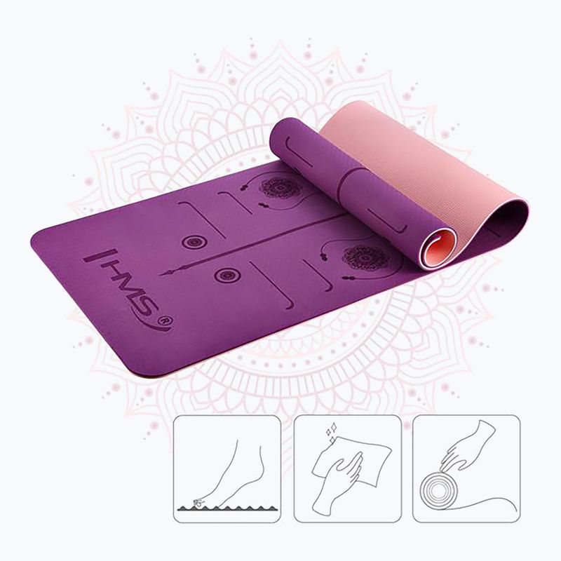 Yogamatte HMS YM10 8 mm violett 3