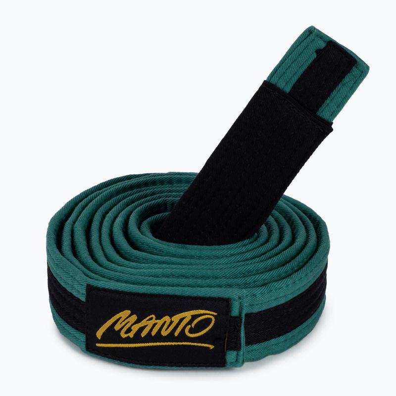 BJJ Gürtel für Kinder MANTO Tag grün mit schwarzem Balken MNA867_GRN/BLK_M2