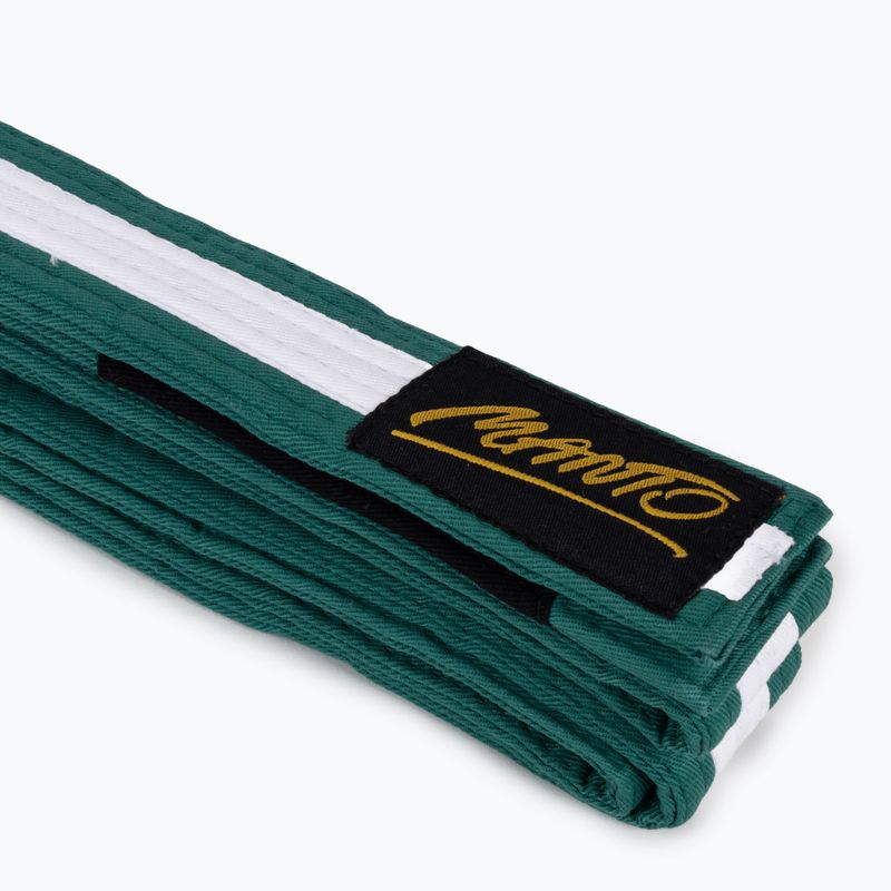 BJJ Gürtel für Kinder MANTO Tag grün mit weißem Balken MNA867_GRN/WHT_M2 2