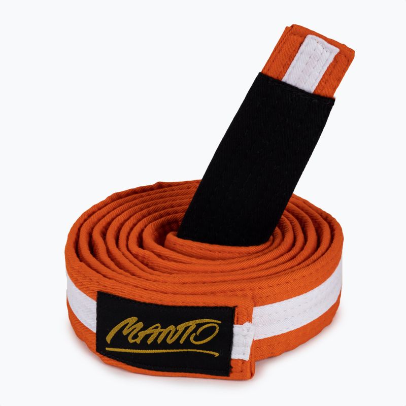 BJJ Gürtel für Kinder MANTO Tag orange mit weißem Balken MNA867_ORG/WHT_M1 3