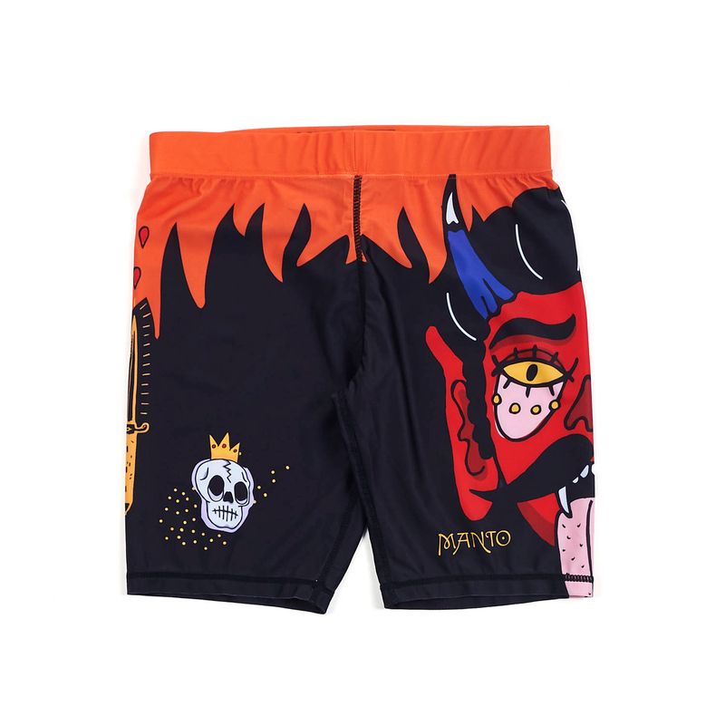 MANTO Diablo Herren Trainingsshorts schwarz-orange MNS545_BLK 3