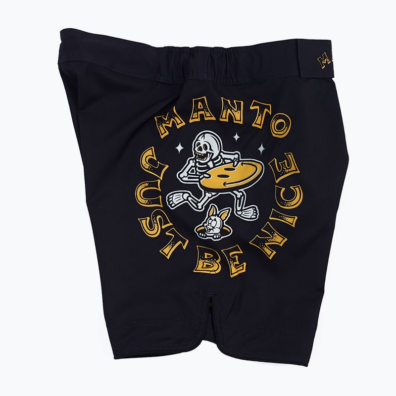 MANTO Just Be Nice Herren Trainingsshorts schwarz MNS004_BLK/YEL_2S 2